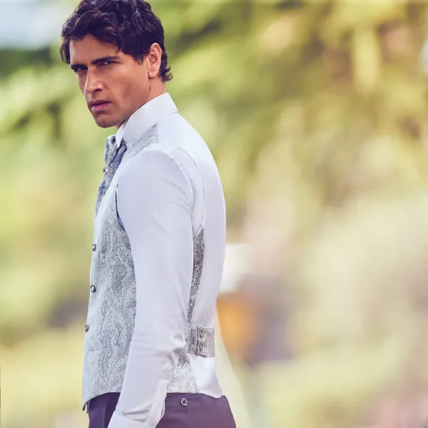 Luigi Bianchi Cerimonia - Abito smoking con rever a lancia per uomo |  2