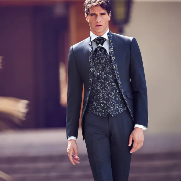 Luigi Bianchi Cerimonia - Abito coreano con bottoni per uomo | 