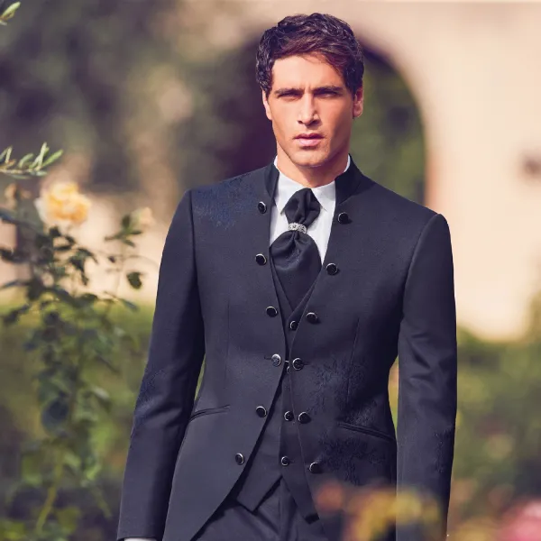 Luigi Bianchi Cerimonia - Abito coreano con bottoni per uomo |  2