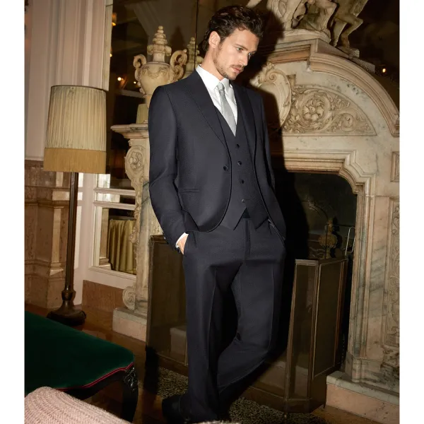 Pal Zileri Cerimonia - Abito rever a lancia con piping nero per uomo | 