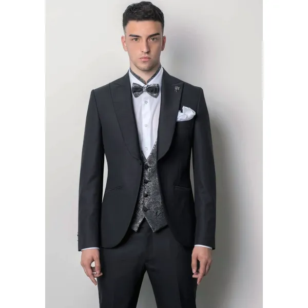 Angelo Toma - Abito rever a lancia nero per uomo | 