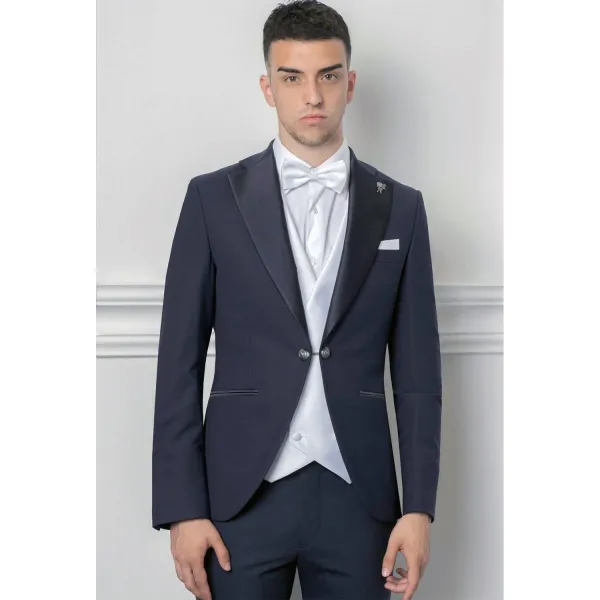 Angelo Toma - Abito smoking rever a lancia per uomo | 