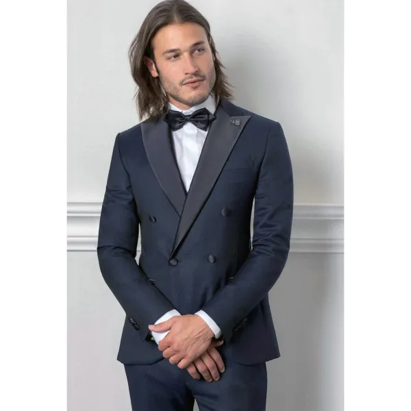 Angelo Toma - Abito smoking con rever a lancia per uomo | 