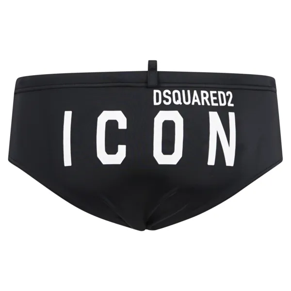 Dsquared2 - Slip mare nero con stampa Icon per uomo | d7b453940 010 2