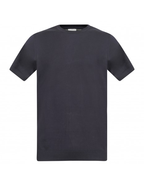 Pal Zileri - T-shirt in maglia di cotone blu per uomo | u3m0u550 gm700 01