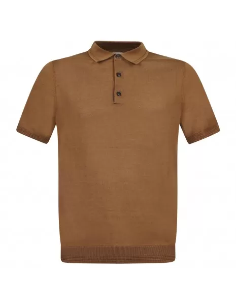 Pal Zileri - Polo in maglia di cotone marrone per uomo | u3m0m552 gm717 38