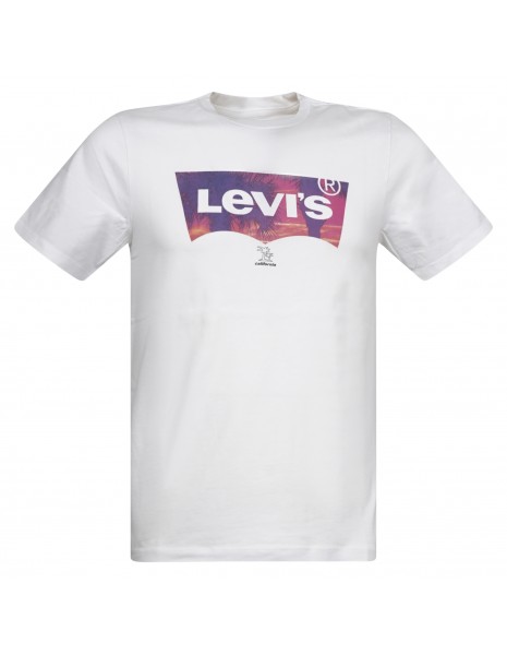 Levi's - T-shirt bianca manica corta con stampa logo per uomo | 22491-1119