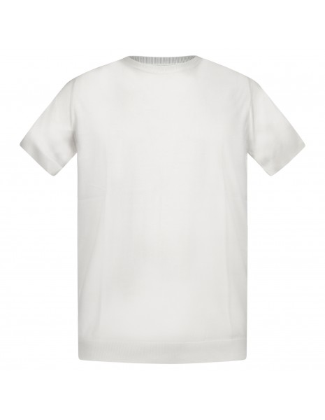 Pal Zileri - T-shirt in maglia di cotone bianca per uomo | u3m0u550 gm700 82