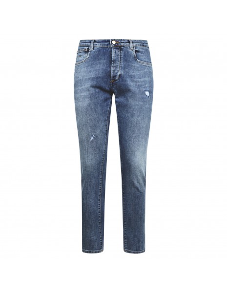 Officina36 - Jeans 5 tasche denim medio per uomo | 02025h8672 blu