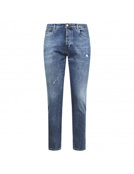 Officina36 - Jeans 5 tasche denim medio per uomo | 02025h8672 blu