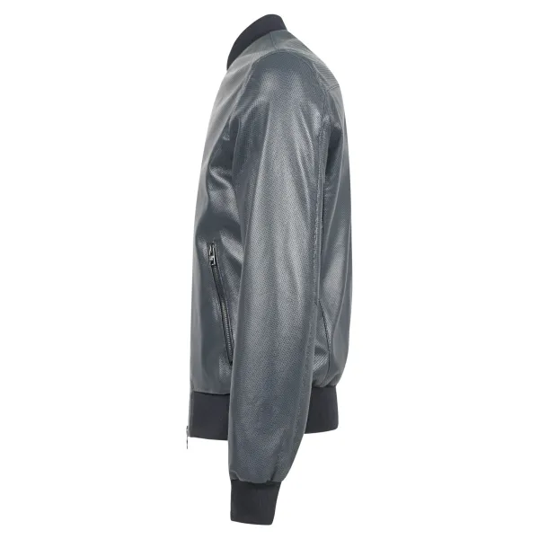 Masterpelle - Giubbotto blu coreano in pelle traforato per uomo | mp789 6blue 2