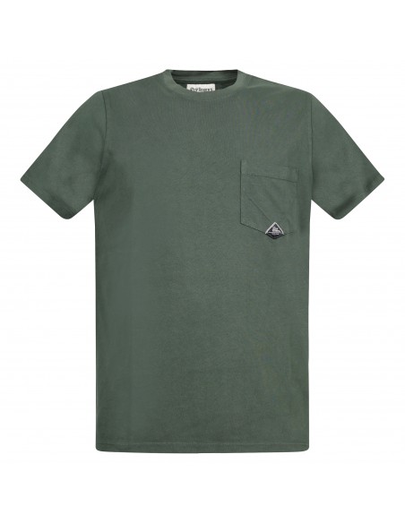 Roy Roger's - T-shirt verde manica corta con taschino sul petto per uomo |