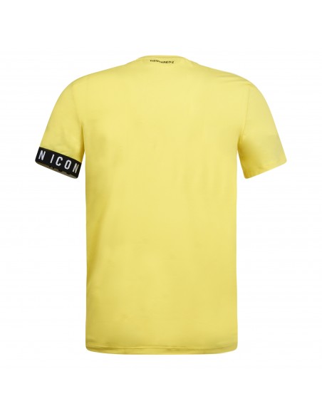 Dsquared2 - T-shirt gialla manica corta con logo Icon sulla manica per uomo |