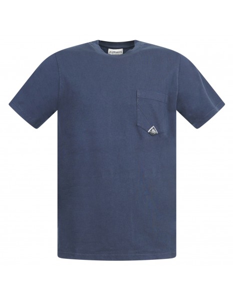 Roy Roger's - T-shirt blu manica corta con taschino sul petto per uomo |