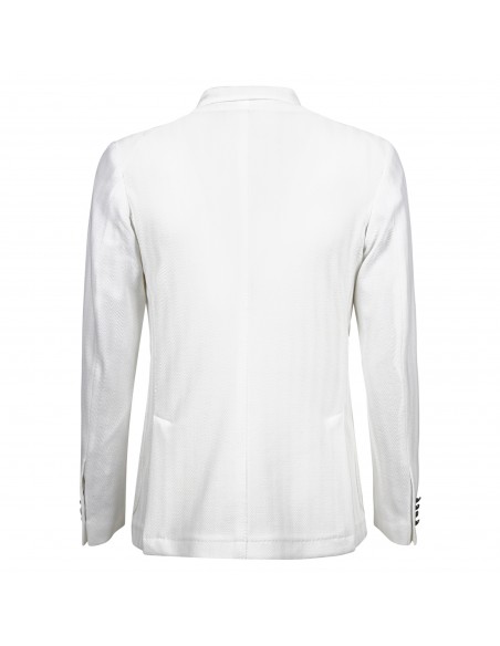 Havana & Co - Giacca bianco doppiopetto in jersey per uomo | h2479ajm g5332ej 10