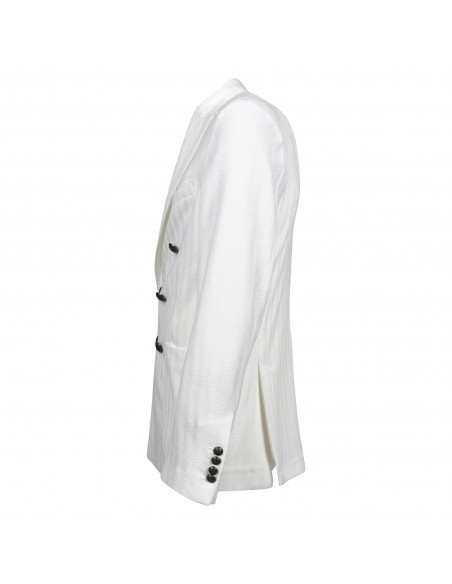 Havana & Co - Giacca bianco doppiopetto in jersey per uomo | h2479ajm g5332ej 10