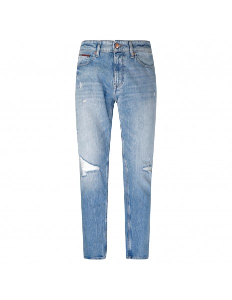 Tommy Jeans - Jeans 5 tasche denim chiaro con rotture per uomo | dm0dm13215 1ab