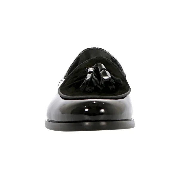 Unconventional Royal - Mocassino nero in vernice con pon pon per uomo | 2