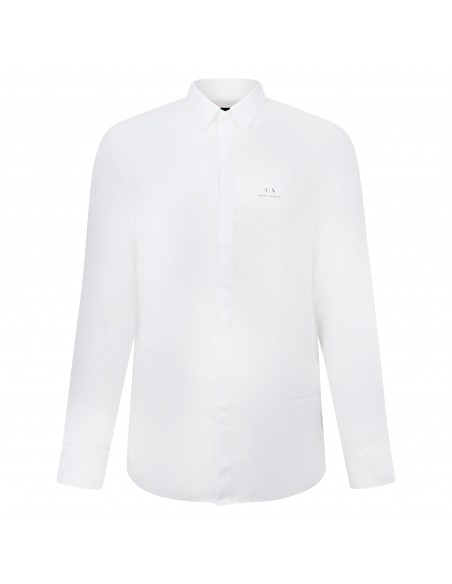 Armani Exchange - Camicia bianca con logo stampato sul fronte per uomo | 3lzc03