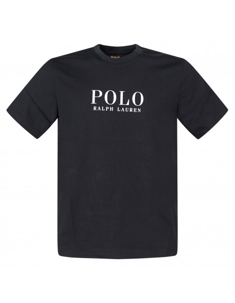 Polo Ralph Lauren - T-shirt nera con logo stampato sul fronte per uomo |
