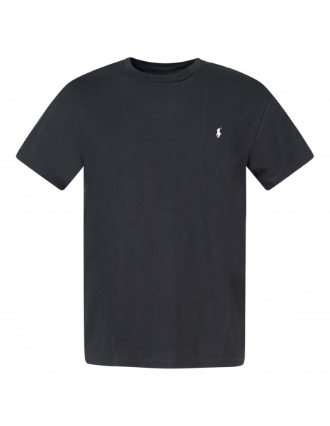 Polo Ralph Lauren - T-shirt nera con logo ricamato sul petto per uomo |