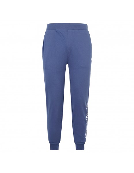 Polo Ralph Lauren - Pantalone blu in cotone con stampa logo per uomo |